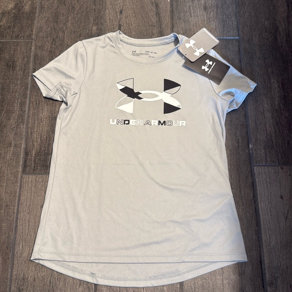 NWT Girls Under Armour Dri-fit Shirt - Gray - size small